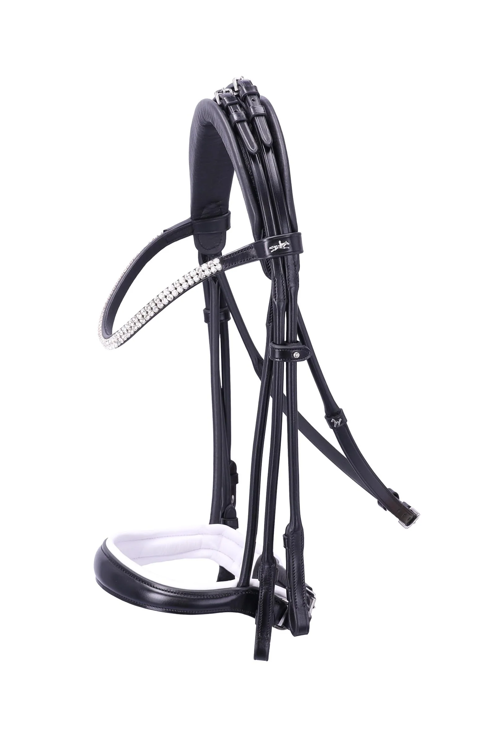 Bella Rose Double Bridle - Isabell Werth Collection black/white/silver C