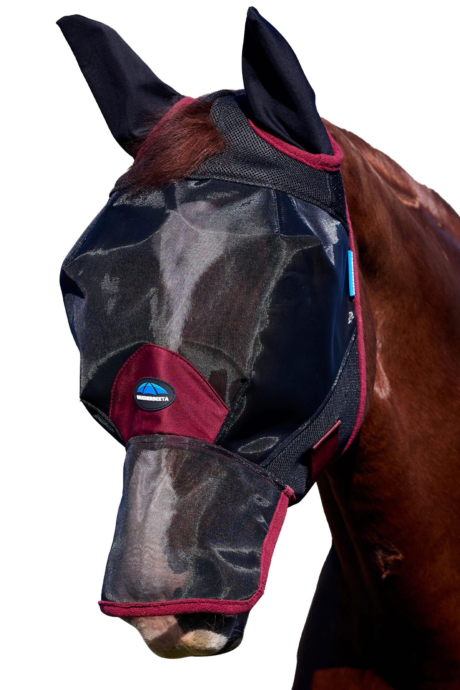 Comfitec Fine Mesh Fluemaske med ører og nese Black/Burgundy M