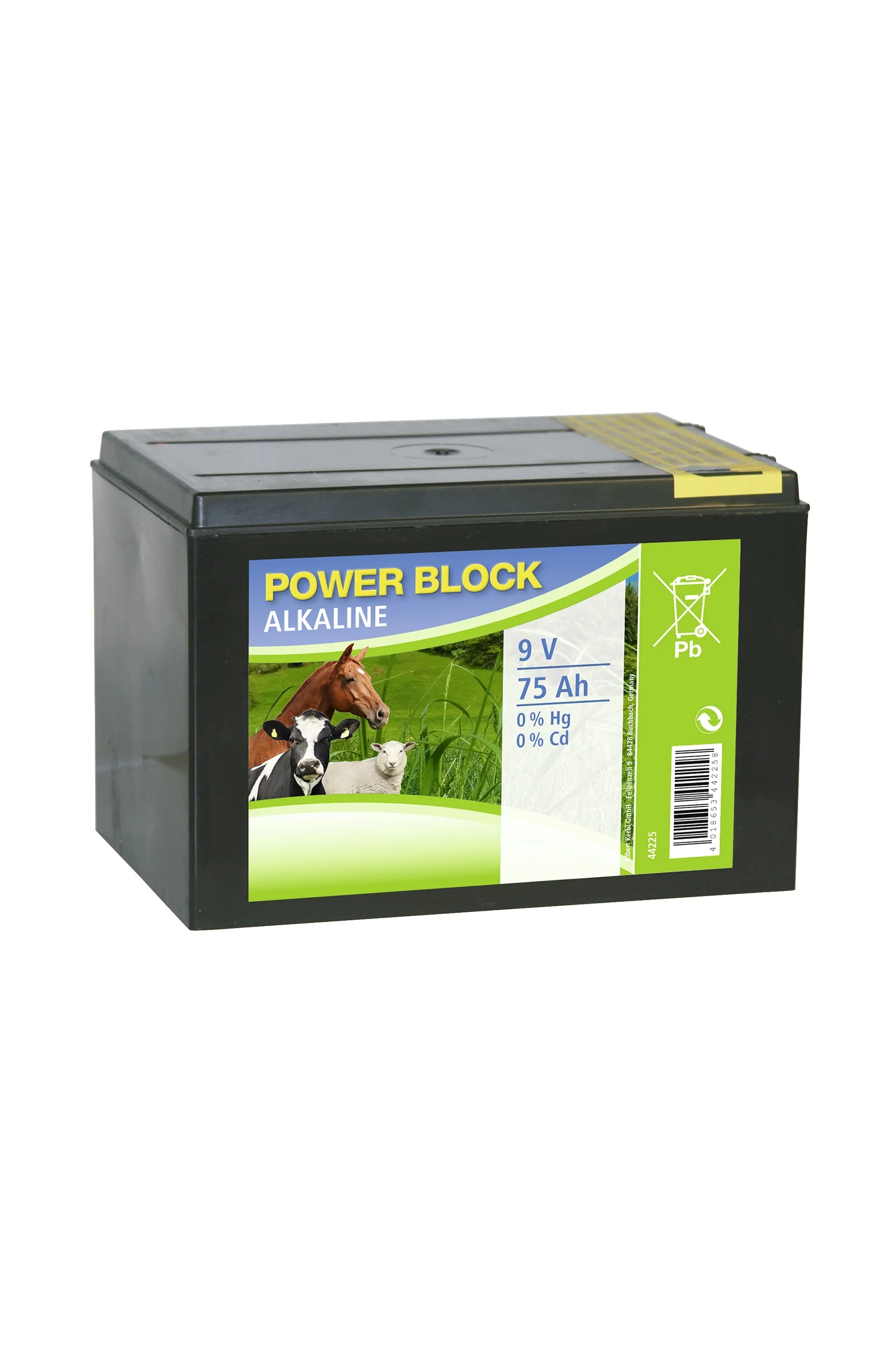 CORRAL alkalisk tørrbatteri Power Block, 9 V, 75 Ah, lite hus Black Én størrelse