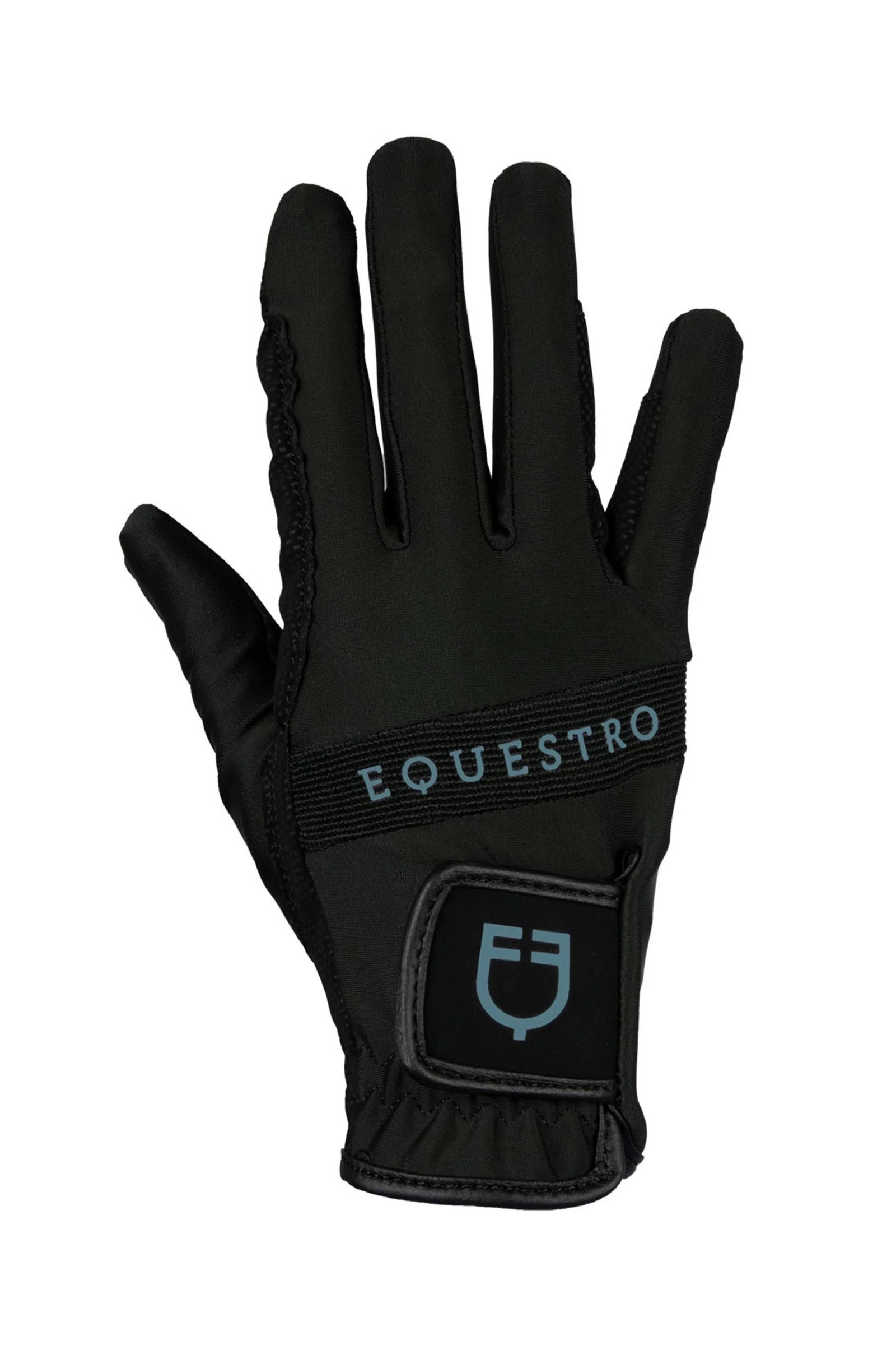 ridehansker i teknisk materiale med flerfarget logo Black/Blue Coral 6,5