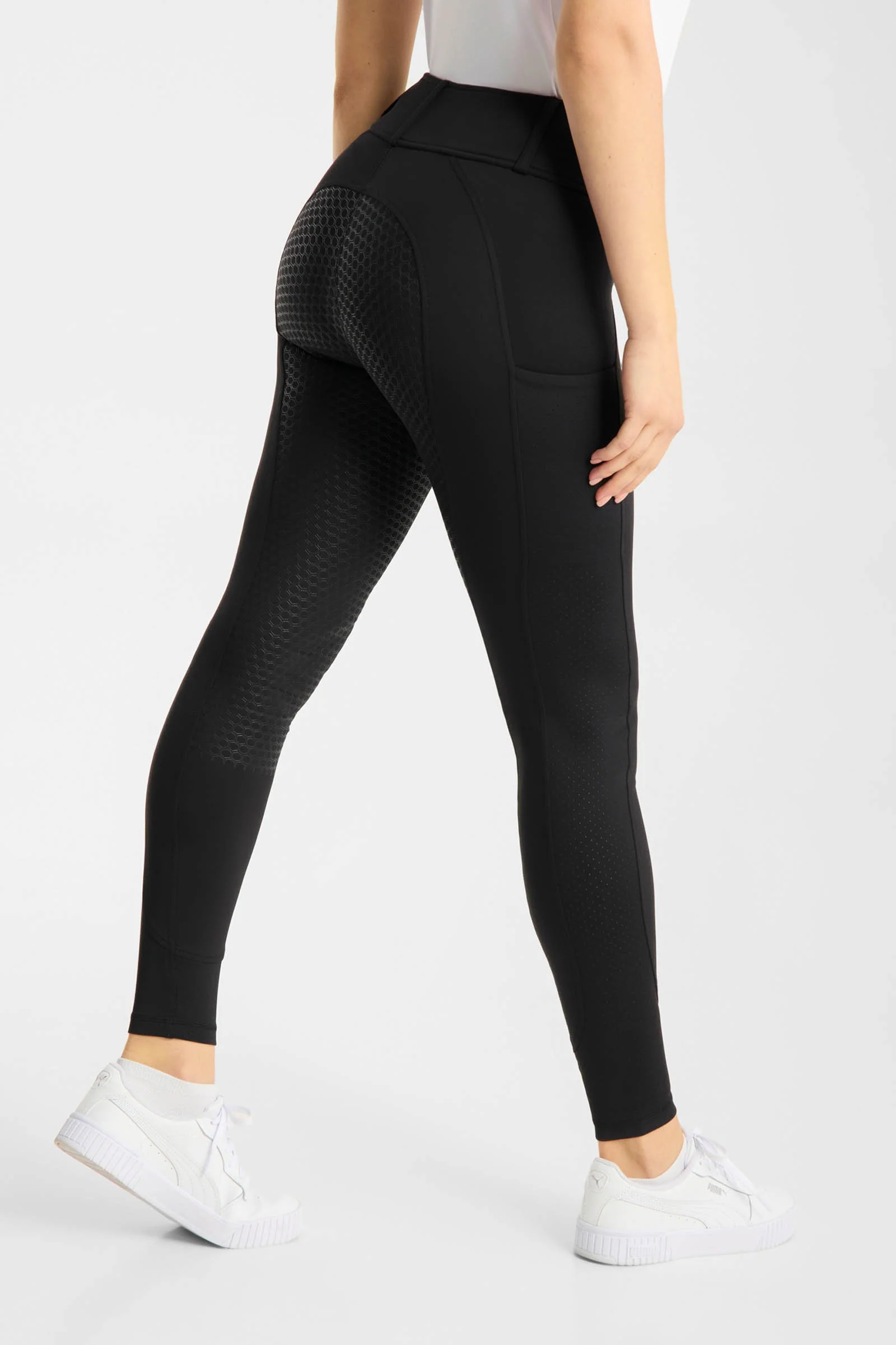 Matilda perforerte ridebukser dame full grip Black 38