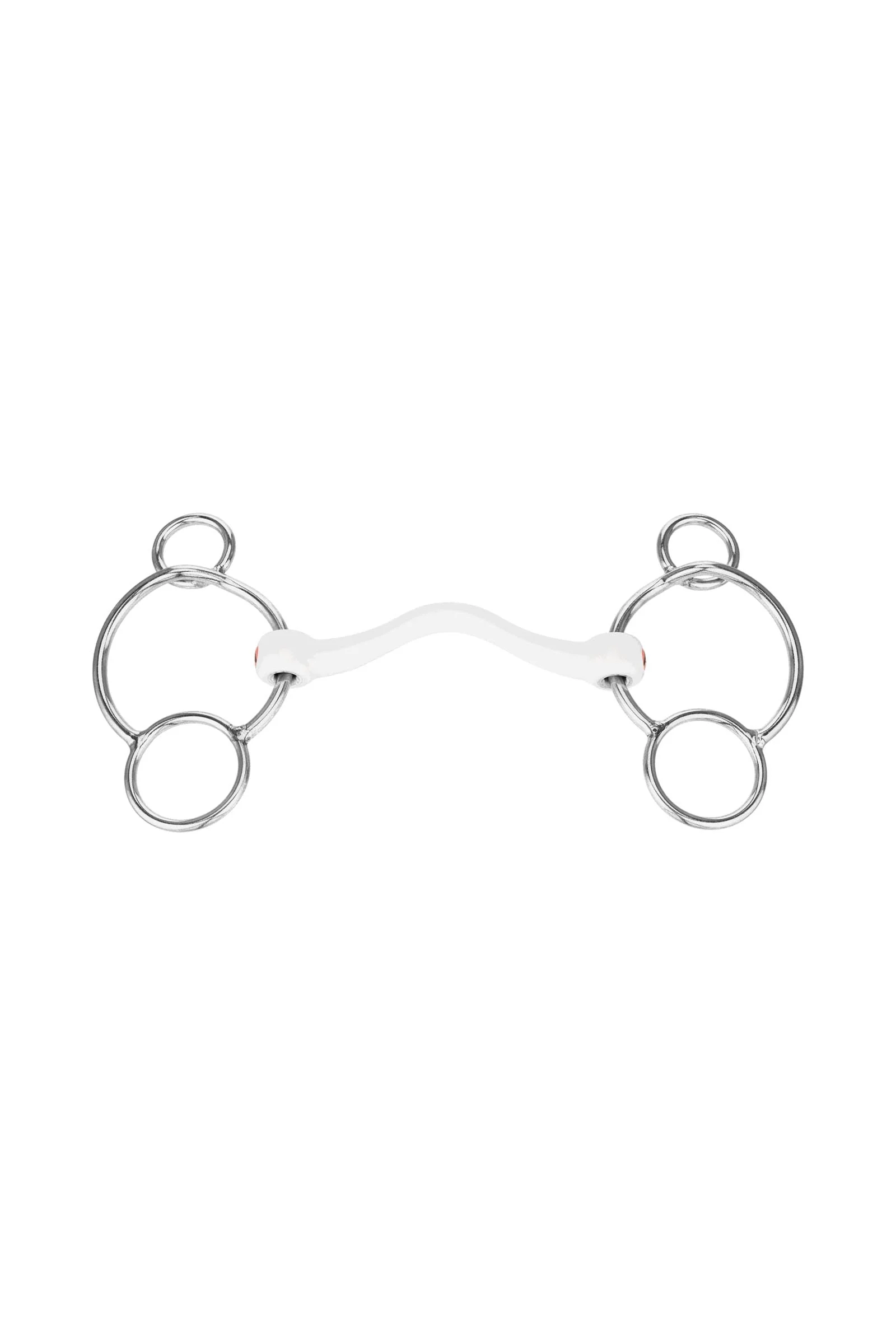 Nathe CM 3-rings bitt, hard rett stang med tungefrihet, 15 mm, termoplast Metall 140 mm