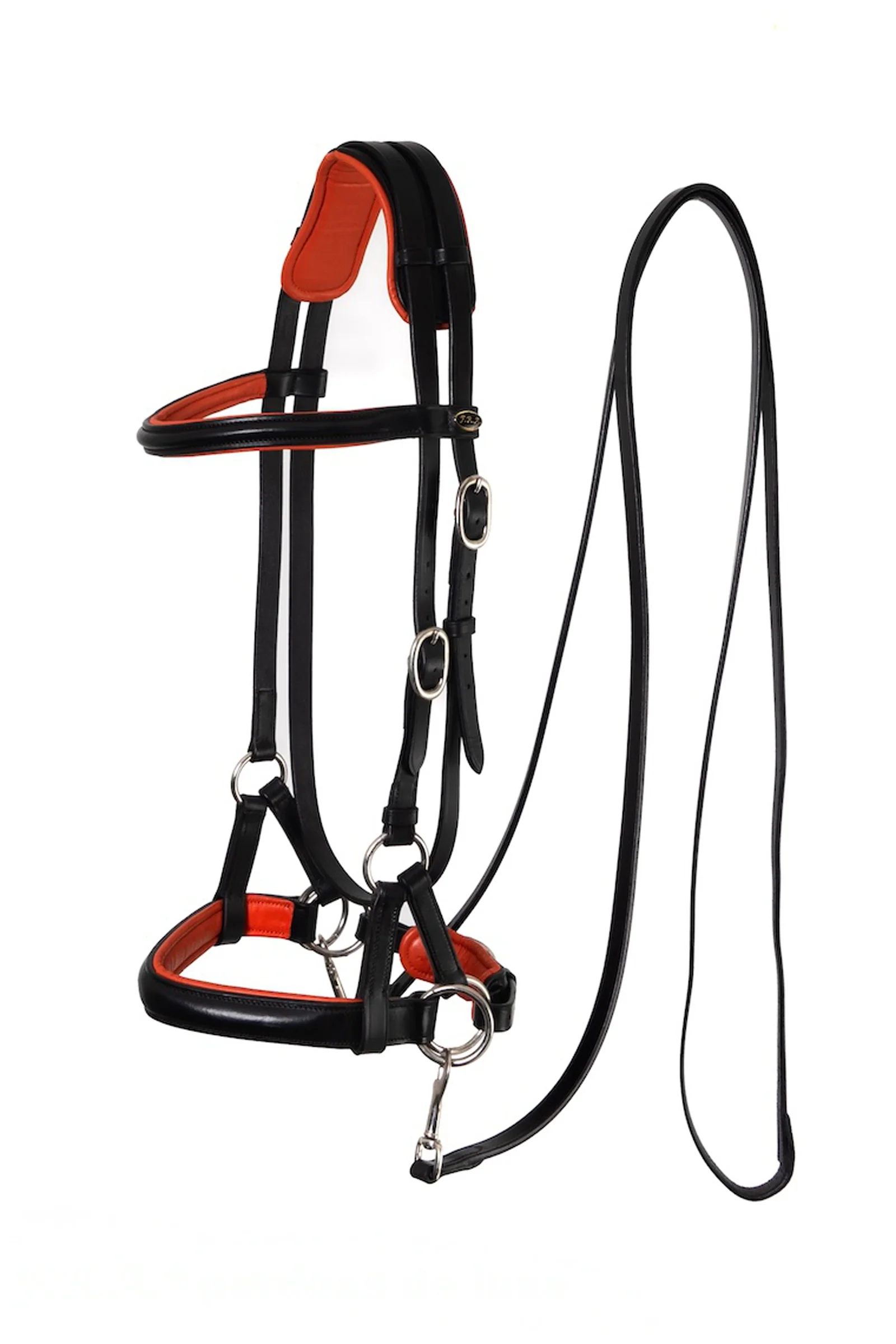 Pardoes de Luxe Sidepull med tøyler (System 3) Black/Orange P