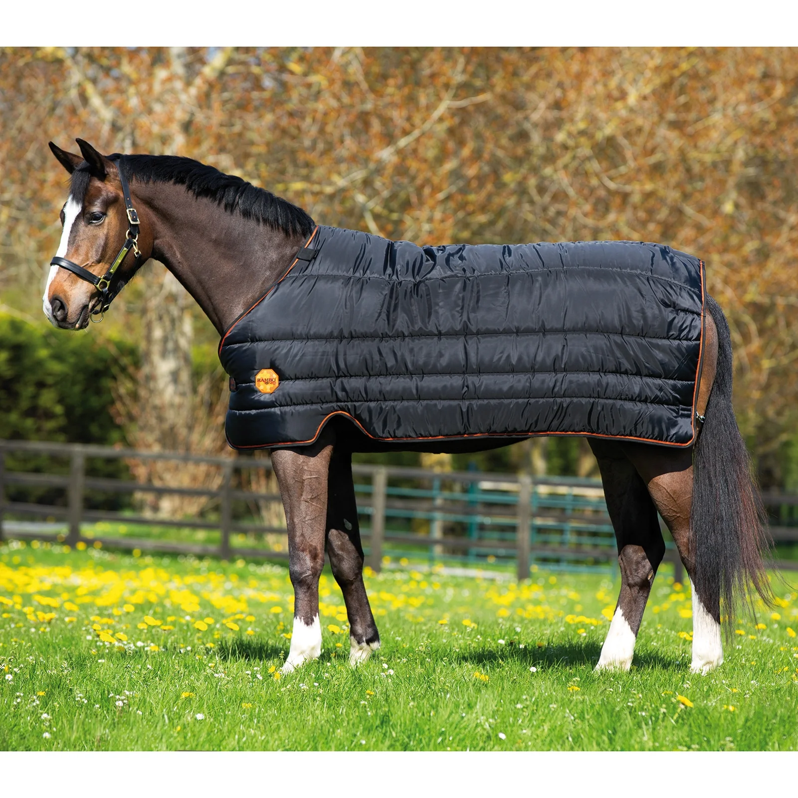 Rambo Ionic stall liner, 100 gram Black/Black/Orange 130